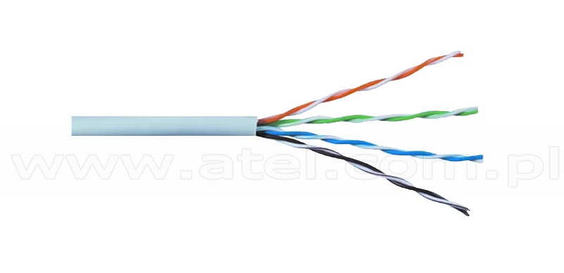 Plague Cut drum UTP cat5e cable, grey, solid copper wire 24AWG, 305m box
