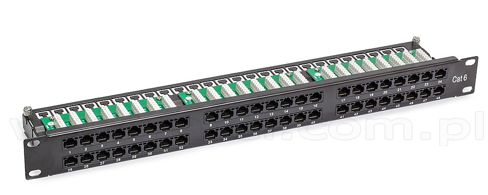 48 port patch panel, UTP, cat. 6, 1U, 19, Krone type